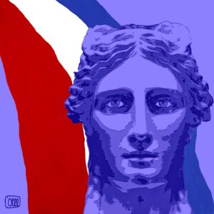 Triptyque Marianne Bleu, Blanc et Rouge Plexiglas Fine Art