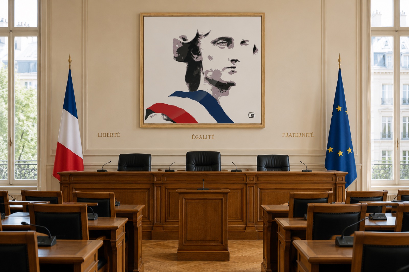 La Marianne dans une salle du conseil municipal