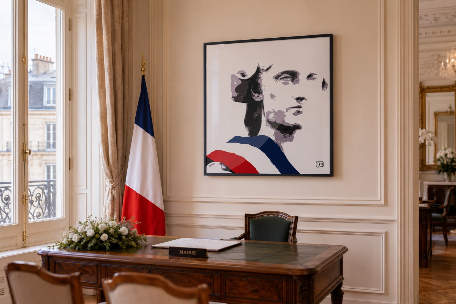 La Marianne d'Olivier Olll dans la salle des mariages d'une mairie