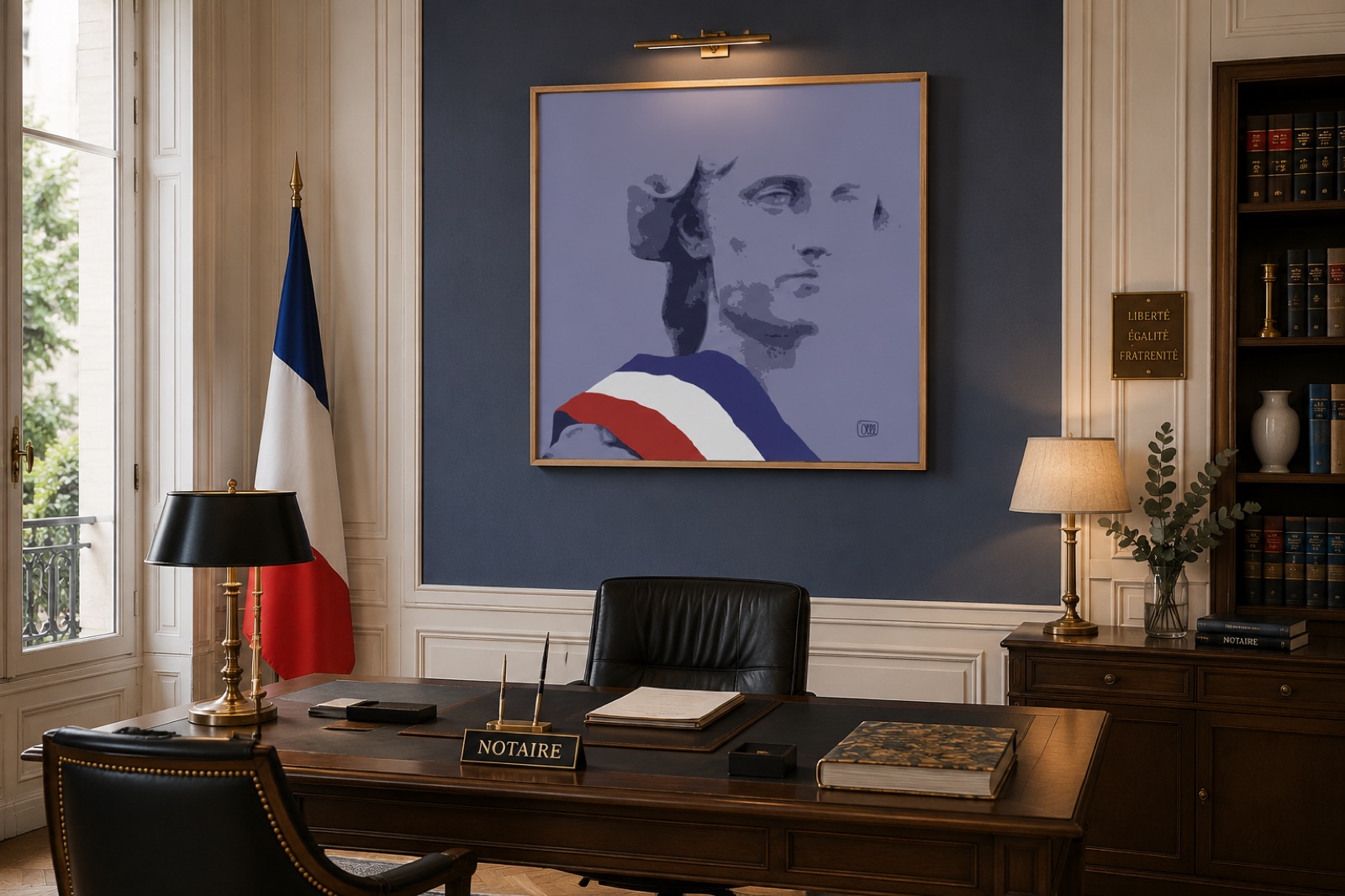 La Marianne d'Olivier Olll dans un cabinet de notaire