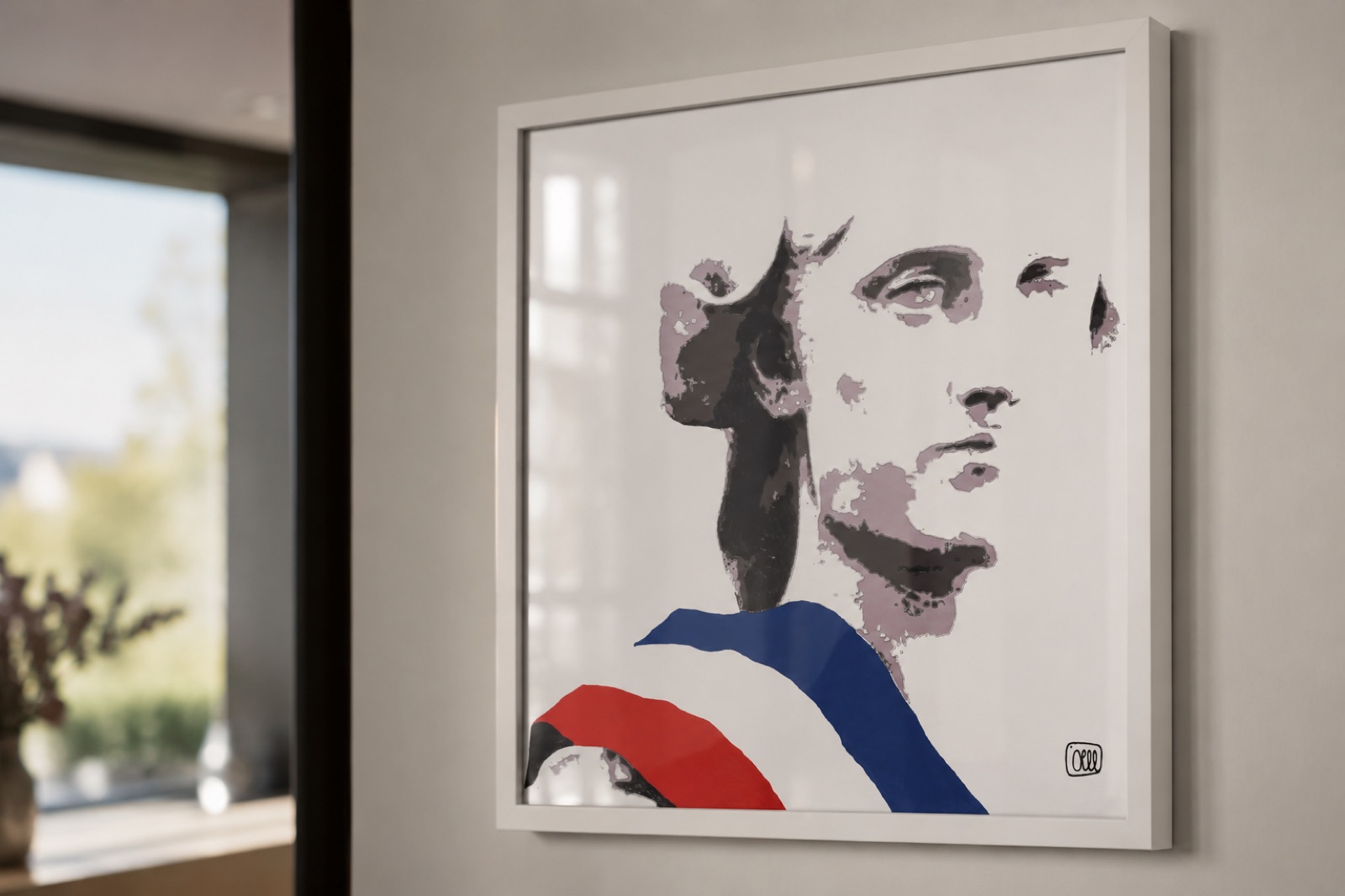 Détail de l'encadrement caisse américaine blanche